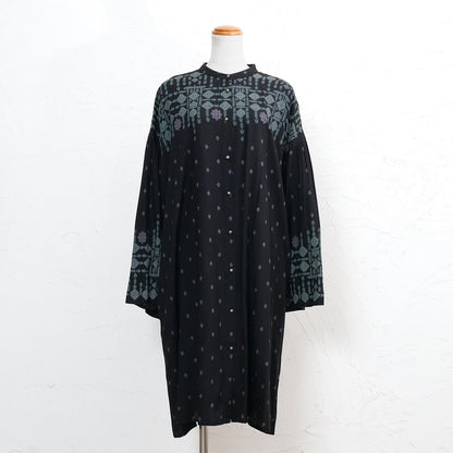 Rayon Nordic Print Front-Open Dress