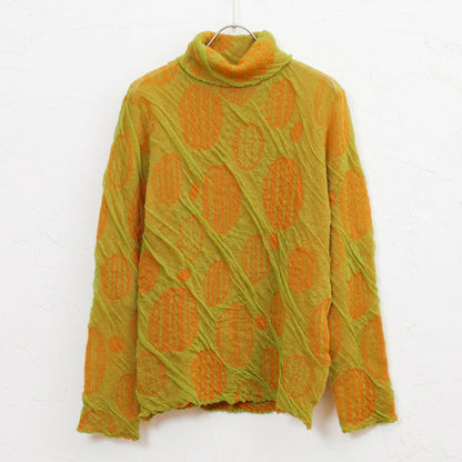 Dot Pattern High Neck Pullover