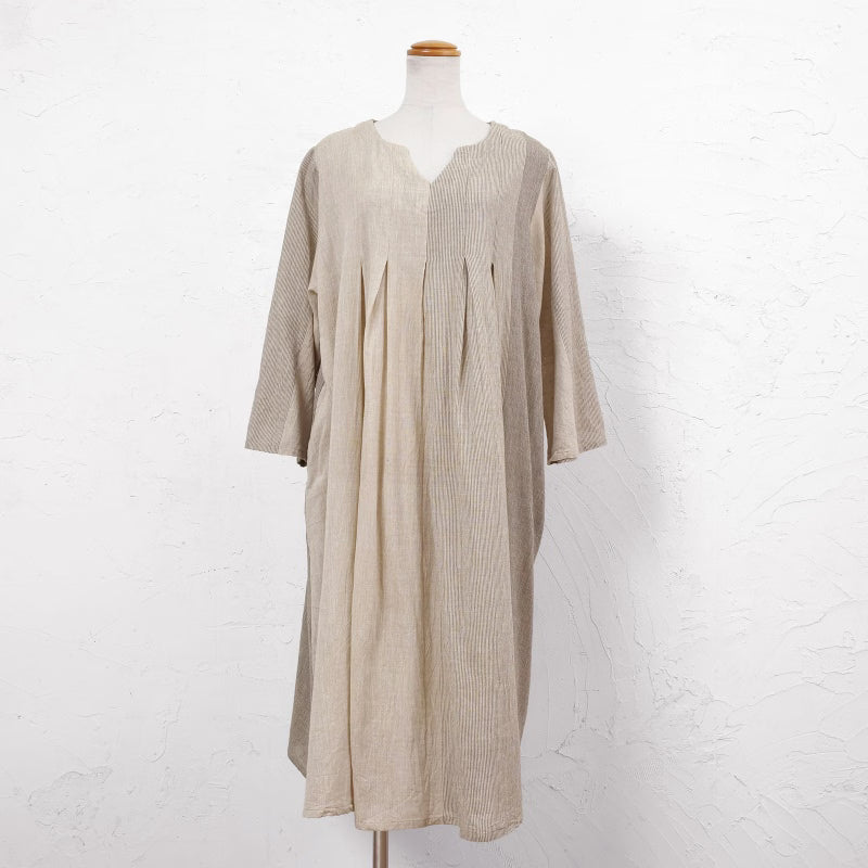Khadi Stripe Tuck Dress