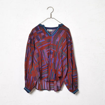 Cotton Line Print Pullover