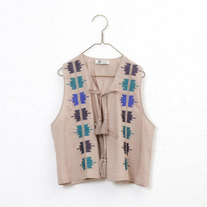 Cotton Crown Embroidery Vest