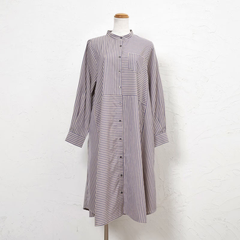 Stripe Button-Front Dress