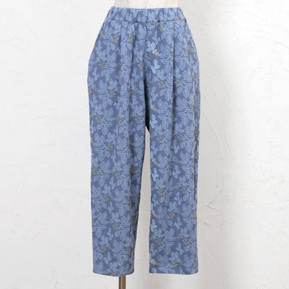 Leaf Embroidered Tapered Pants