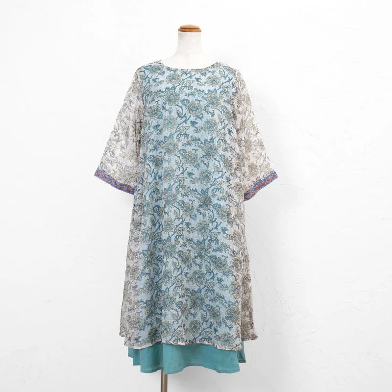 Kota Doria Floral Print Dress