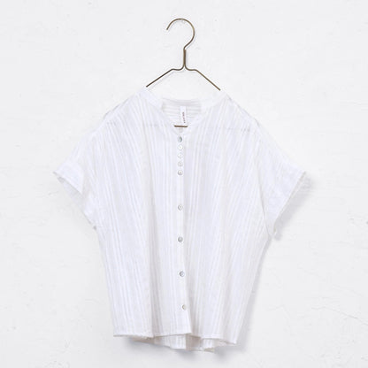 Lurex Stripe Gathered Blouse