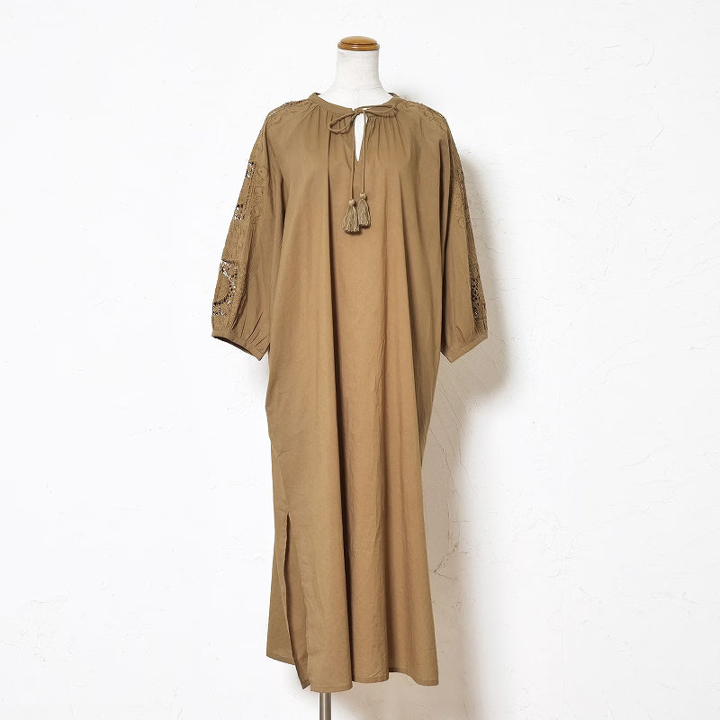 Cotton Lace Solid Dress