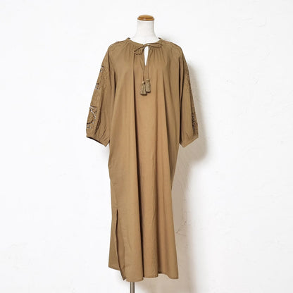 Cotton Lace Solid Dress