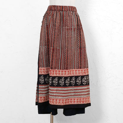 Bagru Panel Print Skirt Pants