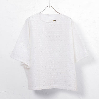 Cotton Dot Lace Combo Pullover
