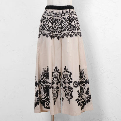 Cotton Big Print × Solid Layer Pants