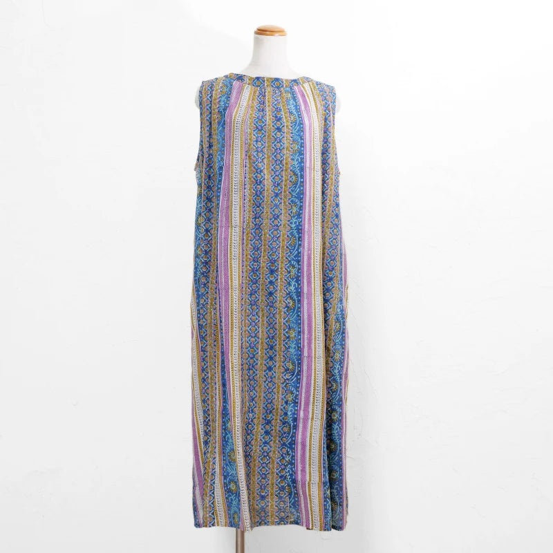 Flower Stripe Sleeveless Dress