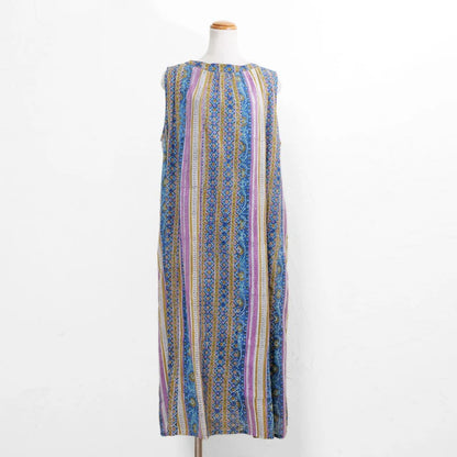 Flower Stripe Sleeveless Dress