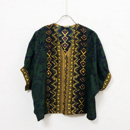 Rayon Mix Print Puff Sleeve Blouse