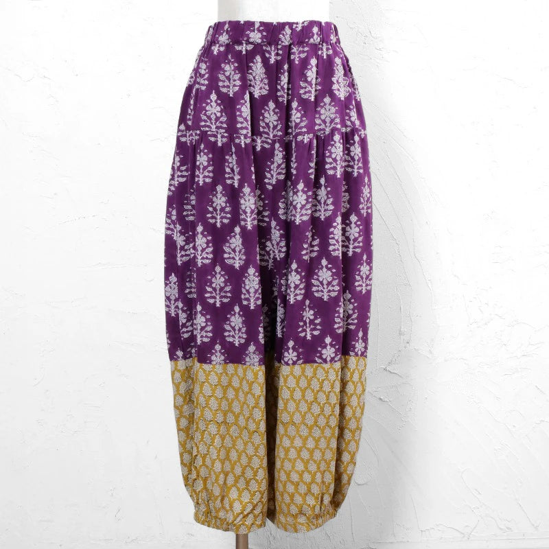 Bicolor Flower Print Pants