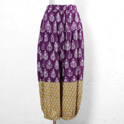 Bicolor Flower Print Pants