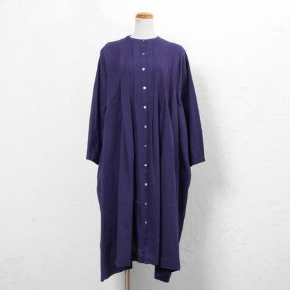 Linen-Blend Pintuck Front Open Dress