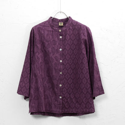 Cotton Jacquard Combo Blouse