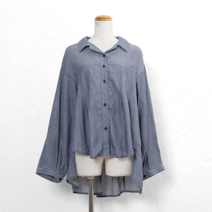 Sheer Denim Open Collar Shirt