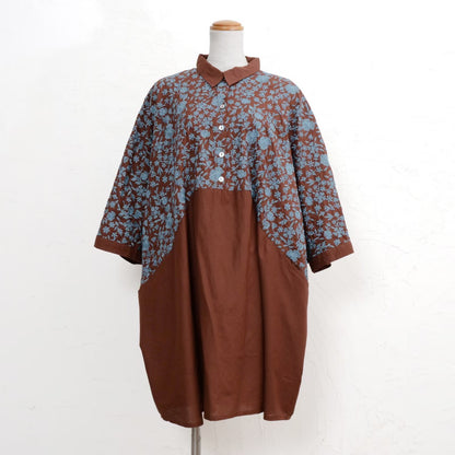 Cotton Small Floral Embroidery Tunic Pullover