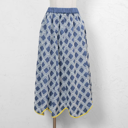 Denim Embroidered Skirt