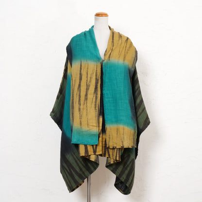 Cotton Hand Brushing Poncho Coat