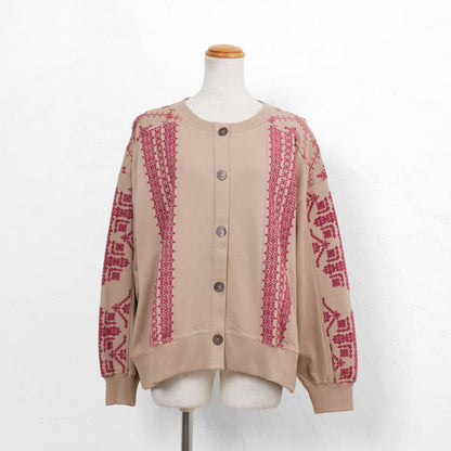Sweat Flock Print Cardigan