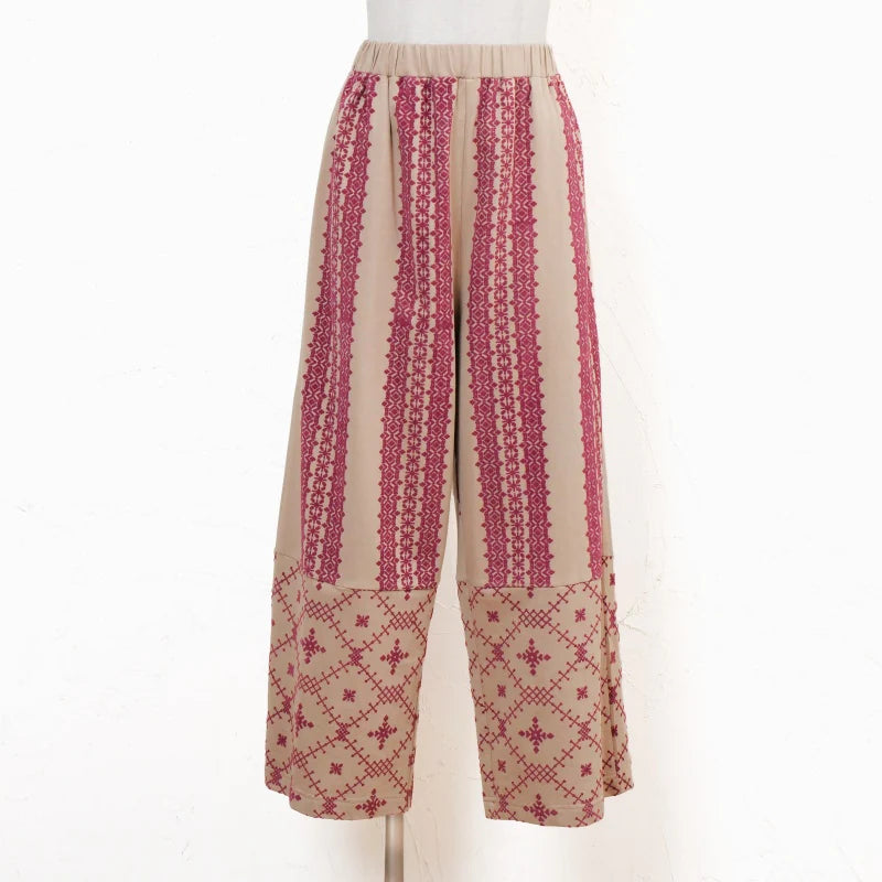 Fleece Flock Print Pants