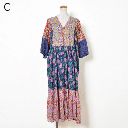 Cotton Block Print Front Open Dress