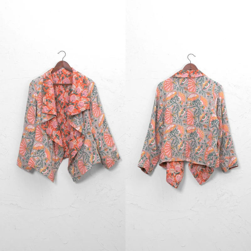 Block Print Double Gauze Cardigan Jacket