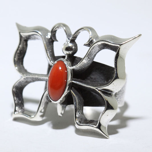 Anillo de Coral por Aaron Anderson - Talla 7.5