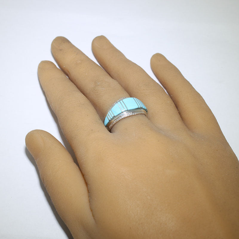 Cincin Inlay Turquoise oleh Zuni - 11