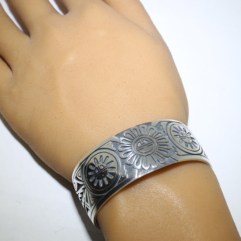 Silver Bracelet by Clifton Mowa 5-3/4"