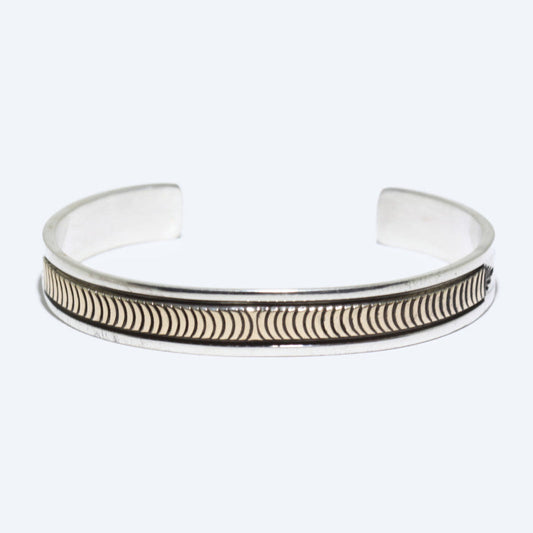 Bracelet en argent et or 14K par Bruce Morgan