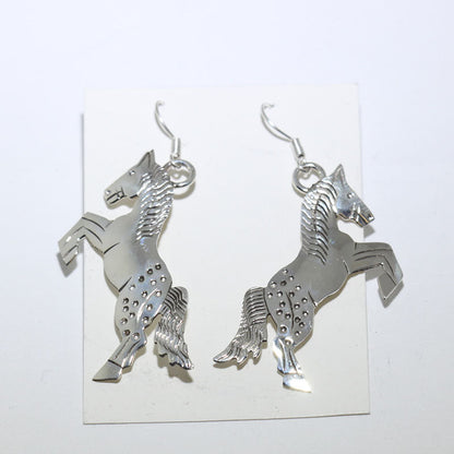 Silberne Pferde-Ohrringe von Navajo