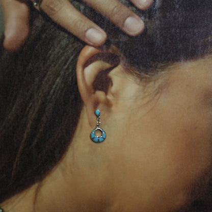 Boucles d'oreilles turquoise par Zuni