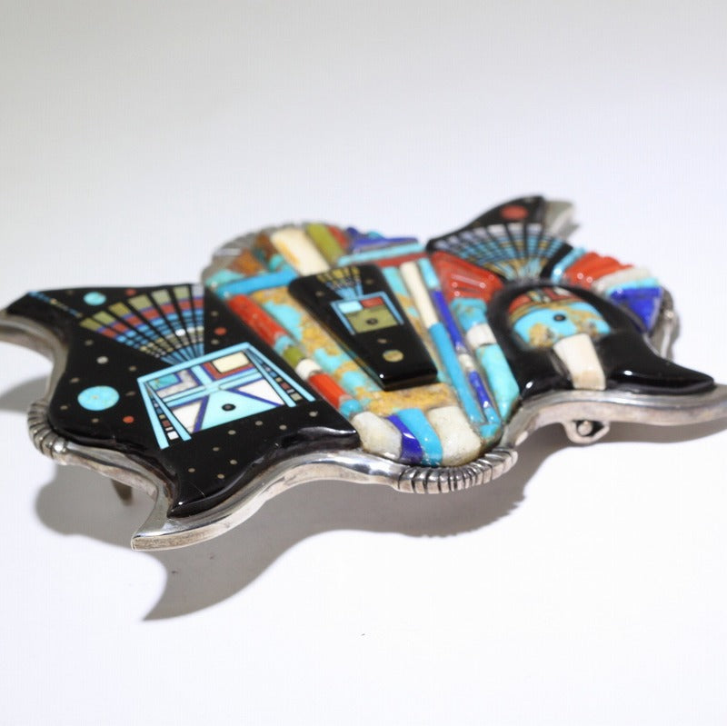 Micro Inlay and Corn Raw Inlay Buckle by Ervin Tsosie