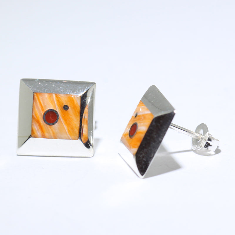 Inlay Earrings by Veronica Benally