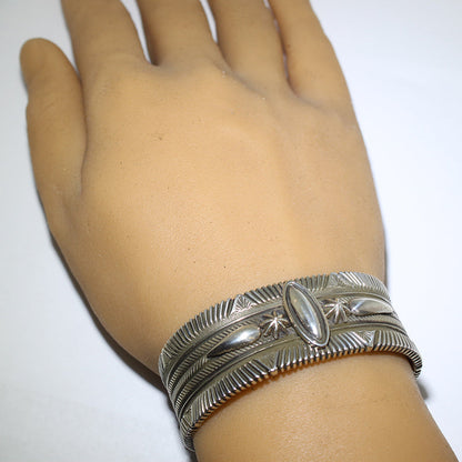 Silver Bracelet by Ron Bedonie 5-1/2"