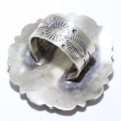 Chrysocolla-Ring von Justine Tso - Größe 9