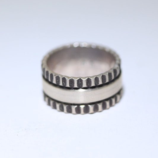 达里尔·迪恩·贝盖设计的硬币银戒指，10号尺寸