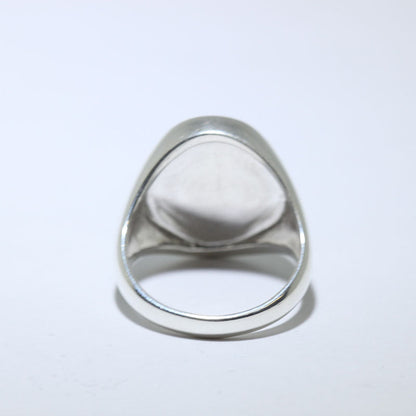 Кольцо с литой шинкой из малахита, размер 9