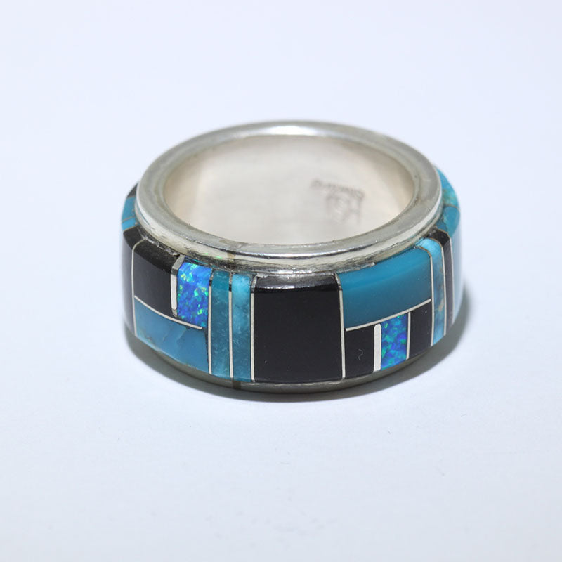 Bague avec incrustation par Herman Smith Jr taille 10