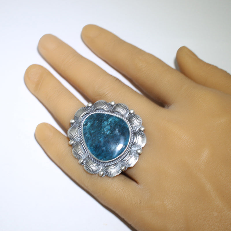 Chrysocolla-Ring von Justine Tso - Größe 9