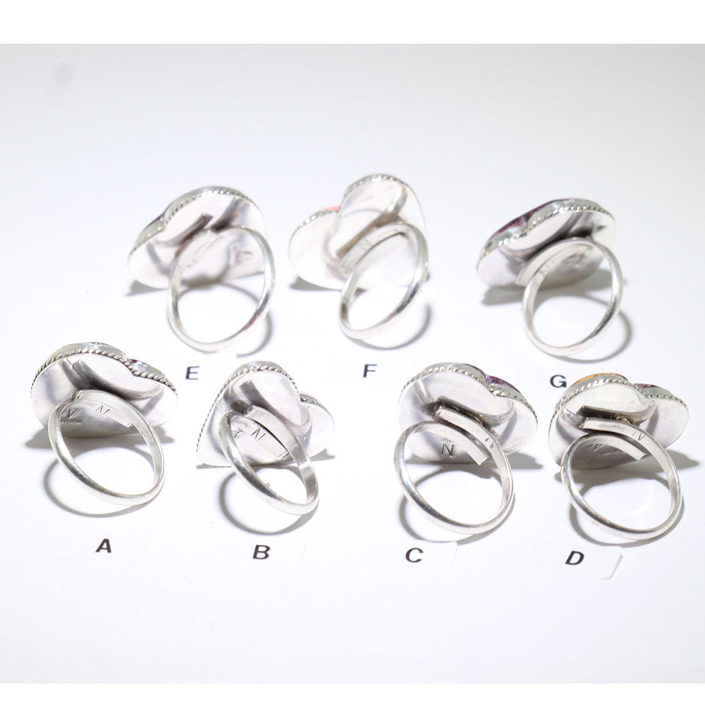 可調節刺蝟牡蠣心形戒指