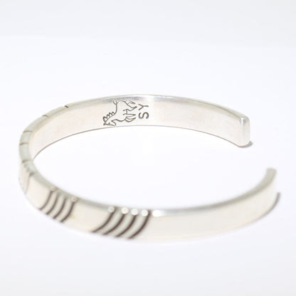 Silver Bracelet by Steve Yellowhorse 5-3/4"