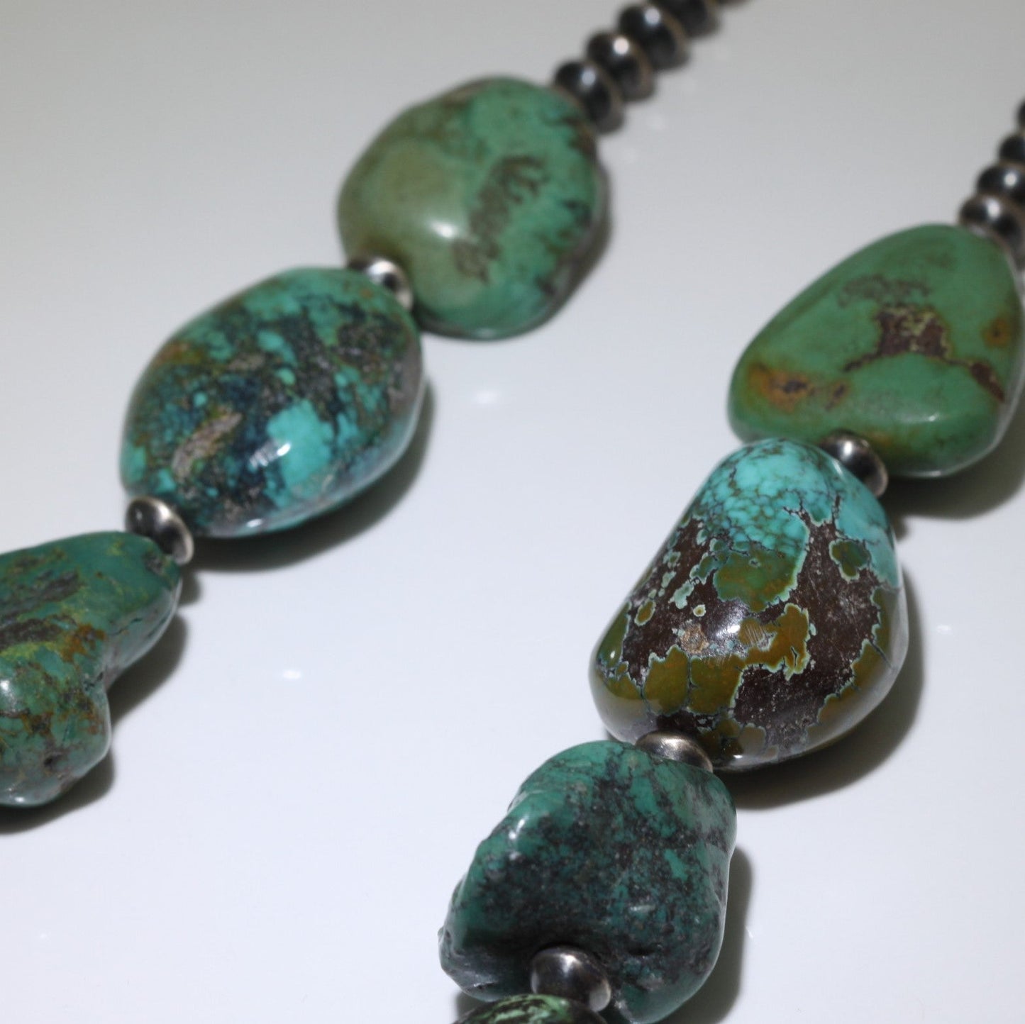 Nugget turquoise ketting