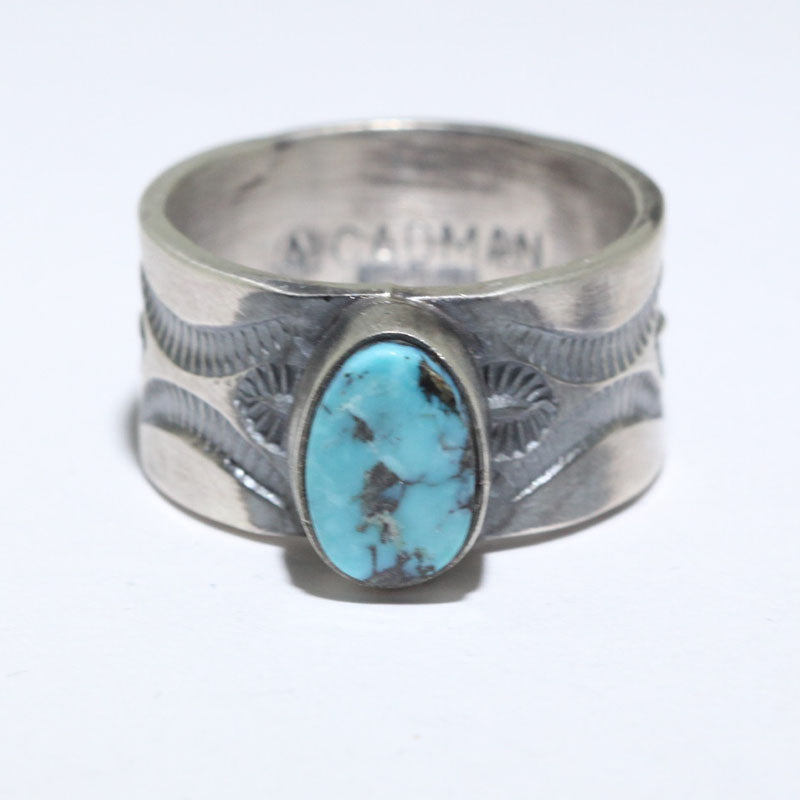 安迪·卡德曼设计的阿帕奇蓝戒指，尺寸8.5