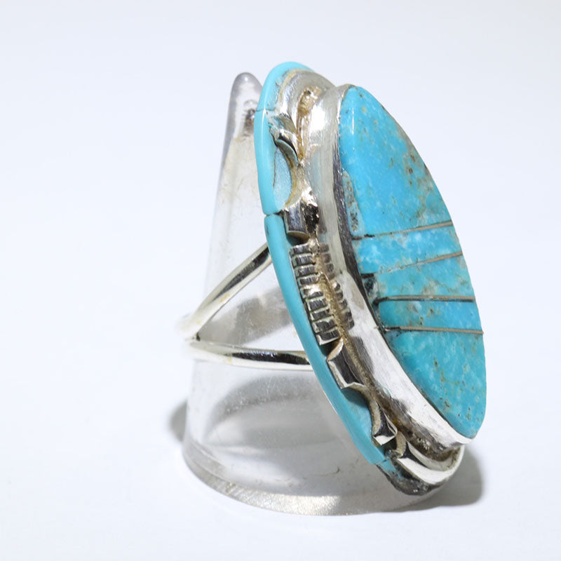anel de prata com incrustação Kingman