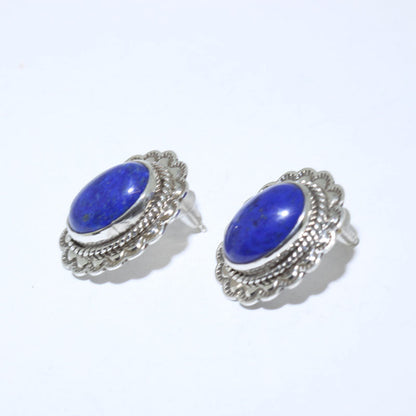 Blue lapis silver earrings