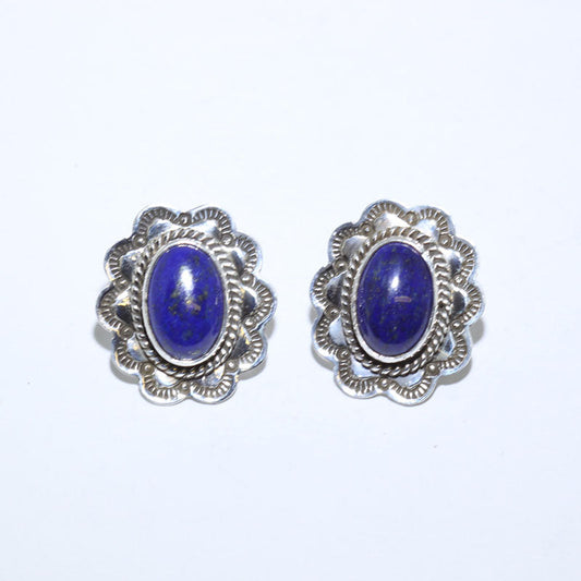 Boucles d'oreilles en argent avec lapis-lazuli bleu